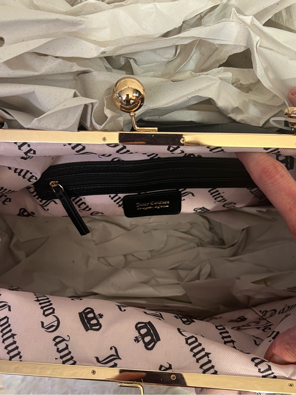 🖤 Juicy Couture Kisslock Bag, CHARM HAUS LARGE FRAME CLUTCH🖤NWT - Picture 5 of 10